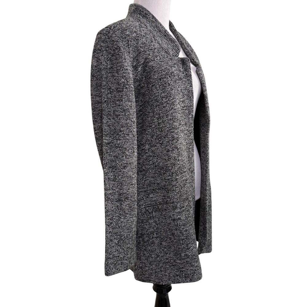 Soft Surrounding St James Jacket Blazer L Black White Tweed Academia Preppy Work - Picture 2 of 13